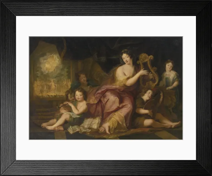 Framed Print : Allegory of Music. Portrait of Madame de Maintenon (1635-1719), with the Natural Children of Louis X Artist: Coypel, Antoine (1661-1722) Framed Print : Allegory of Music. Portrait of Madame de Maintenon (1635-1719), with the Natural Children of Louis X Artist: Coypel, Antoine (1661-1722)