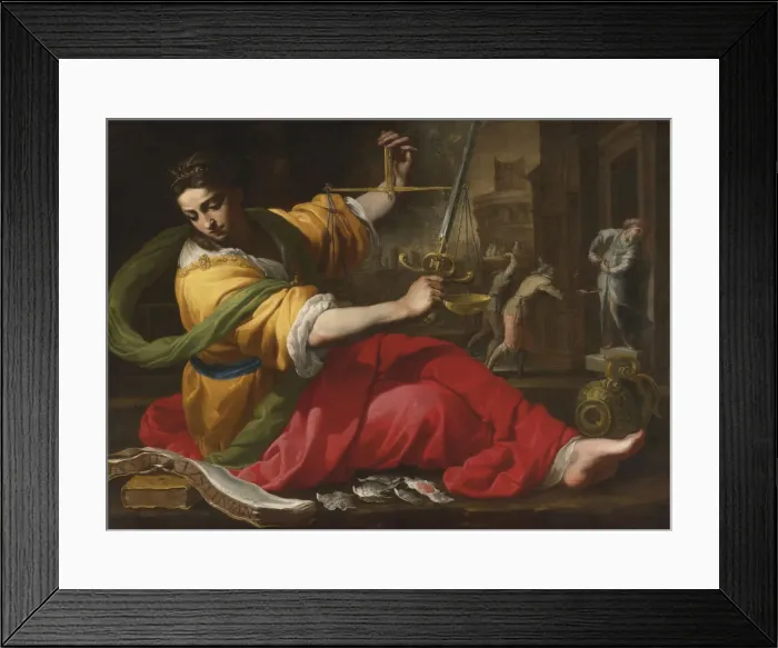 Framed Print : Allegory of Justice, 1656. Artist: Mei, Bernardino (1612-1676) Framed Print : Allegory of Justice, 1656. Artist: Mei, Bernardino (1612-1676)