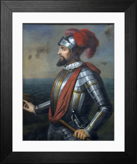 Framed Print : Vasco Nunez de Balboa. Artist: Anonymous Framed Print : Vasco Nunez de Balboa. Artist: Anonymous