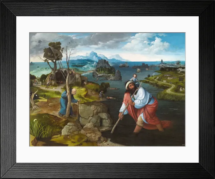 Framed Print : Landscape with Saint Christopher, ca 1524. Artist: Patinir, Joachim (ca. 1480-1524) Framed Print : Landscape with Saint Christopher, ca 1524. Artist: Patinir, Joachim (ca. 1480-1524)