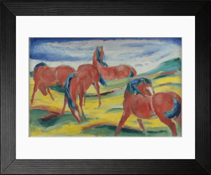 Framed Print : Grazing horses III, 1910. Artist: Marc, Franz (1880-1916) Framed Print : Grazing horses III, 1910. Artist: Marc, Franz (1880-1916)