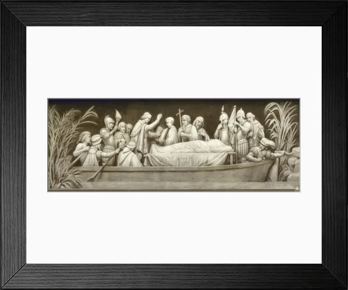 Framed Print : Burial of Hernando De Soto (The frieze in the Rotunda of the United States Capitol), 1860-1873. Artist: Brumidi, Constantino (1805-1880) Framed Print : Burial of Hernando De Soto (The frieze in the Rotunda of the United States Capitol), 1860-1873. Artist: Brumidi, Constantino (1805-1880)