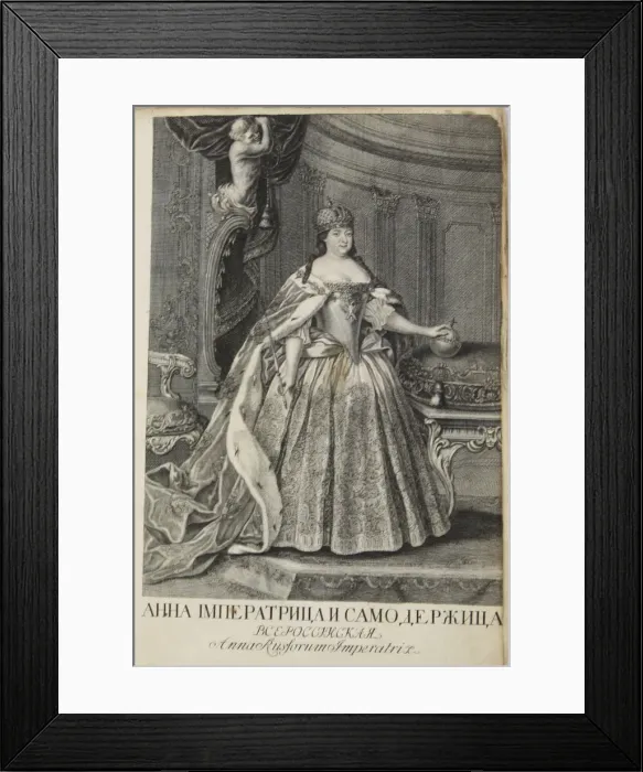 Framed Print : Portrait of Empress Anna Ioannovna (1693-1740), 1730. Artist: Anonymous Framed Print : Portrait of Empress Anna Ioannovna (1693-1740), 1730. Artist: Anonymous