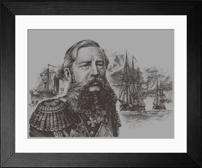 Framed Print : Portrait of the Admiral Grigory Ivanovich Butakov (1820-1882), 20th century. Artist: Anonymous Framed Print : Portrait of the Admiral Grigory Ivanovich Butakov (1820-1882), 20th century. Artist: Anonymous