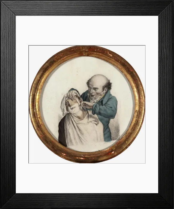 Framed Print : Skilful barber, 1823. Artist: Boilly, Louis-Leopold (1761-1845) Framed Print : Skilful barber, 1823. Artist: Boilly, Louis-Leopold (1761-1845)
