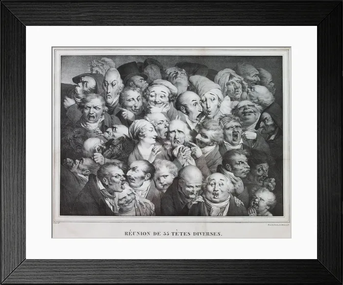 Framed Print : Group of Thirty-Five Heads, 1825. Artist: Boilly, Louis-Leopold (1761-1845) Framed Print : Group of Thirty-Five Heads, 1825. Artist: Boilly, Louis-Leopold (1761-1845)