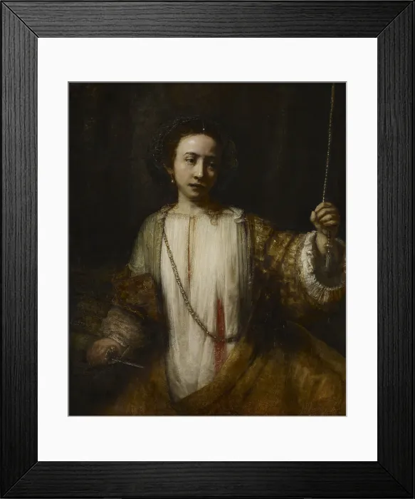 Framed Print : Lucretia, 1666. Artist: Rembrandt van Rhijn (1606-1669) Framed Print : Lucretia, 1666. Artist: Rembrandt van Rhijn (1606-1669)