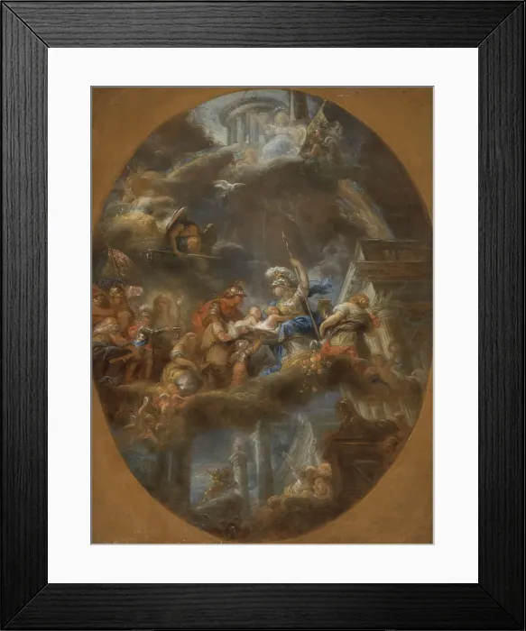 Framed Print : Nobility Offering the Imperial Russian Children to Minerva, c. 1795. Artist: Doyen, Gabriel Francois (1726-1806) Framed Print : Nobility Offering the Imperial Russian Children to Minerva, c. 1795. Artist: Doyen, Gabriel Francois (1726-1806)