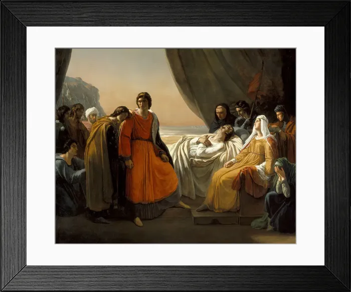 Framed Print : The Death of Saint Louis, c. 1817. Artist: Scheffer, Ary (1795-1858) Framed Print : The Death of Saint Louis, c. 1817. Artist: Scheffer, Ary (1795-1858)