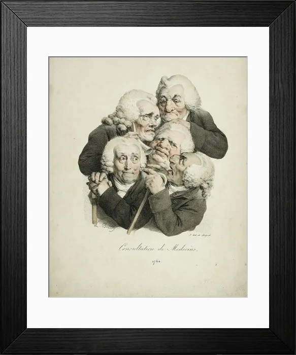 Framed Print : Consultation of Doctors, 1823. Artist: Boilly, Louis-Leopold (1761-1845) Framed Print : Consultation of Doctors, 1823. Artist: Boilly, Louis-Leopold (1761-1845)