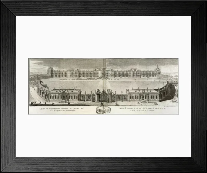 Framed Print : View of the Catherine Palace in Tsarskoye Selo, 1761. Artist: Artemyev, Prokofy Artemyevich (1733 / 36-1811) Framed Print : View of the Catherine Palace in Tsarskoye Selo, 1761. Artist: Artemyev, Prokofy Artemyevich (1733 / 36-1811)
