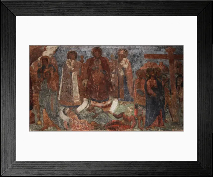 Framed Print : Fresco in the Cathedral of Our Lady of the Sign, Novgorod, Early 18th cen Artist: Bakhmatov, Ivan Yakovlevich (active Early 18th cen. ) Framed Print : Fresco in the Cathedral of Our Lady of the Sign, Novgorod, Early 18th cen Artist: Bakhmatov, Ivan Yakovlevich (active Early 18th cen. )