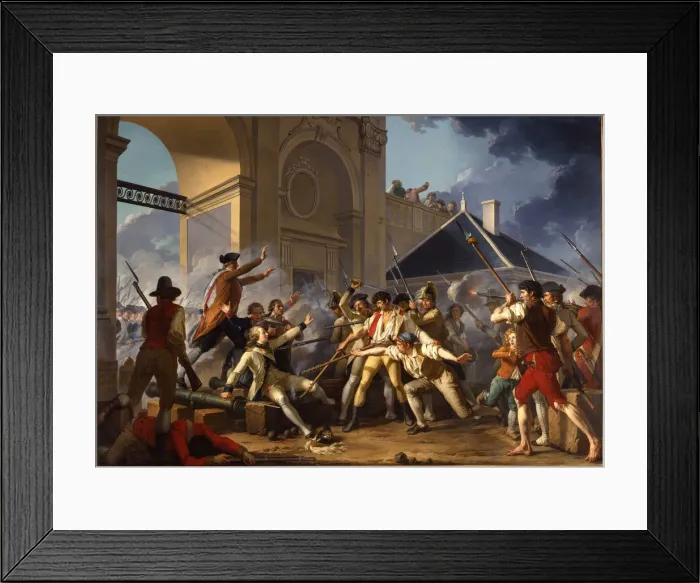 Framed Print : The heroic courage of the young Desilles, August 31, 1790, in the Nancy Affair, 1794. Artist: Le Barbier, Jean-Jacques-Francois (1738-1826) Framed Print : The heroic courage of the young Desilles, August 31, 1790, in the Nancy Affair, 1794. Artist: Le Barbier, Jean-Jacques-Francois (1738-1826)