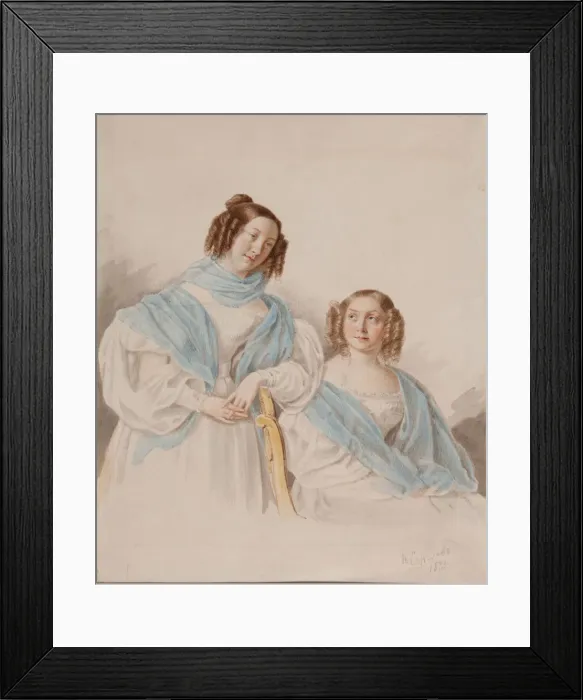 Framed Print : Portrait of Sisters Countesses Antonina Dmitrievna (1813-1891) und Lidia Dmitrievna (1815-1882) Blud Artist: Sokolov, Pyotr Petrovich (1821-1899) Framed Print : Portrait of Sisters Countesses Antonina Dmitrievna (1813-1891) und Lidia Dmitrievna (1815-1882) Blud Artist: Sokolov, Pyotr Petrovich (1821-1899)