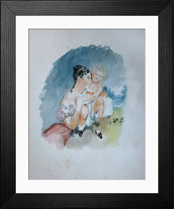 Framed Print : Portrait of Countess Stefania zu Sayn-Wittgenstein, nee Radziwill (1809-1832) with Daughter Maria, 1 Artist: Sadovnikov, Vasily Semyonovich (1800-1879) Framed Print : Portrait of Countess Stefania zu Sayn-Wittgenstein, nee Radziwill (1809-1832) with Daughter Maria, 1 Artist: Sadovnikov, Vasily Semyonovich (1800-1879)