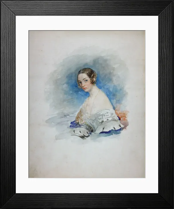 Framed Print : Portrait of Princess Maria Ivanovna Kochubey, nee Baryatinskaya (1818-1843), 1846. Artist: Sadovnikov, Vasily Semyonovich (1800-1879) Framed Print : Portrait of Princess Maria Ivanovna Kochubey, nee Baryatinskaya (1818-1843), 1846. Artist: Sadovnikov, Vasily Semyonovich (1800-1879)