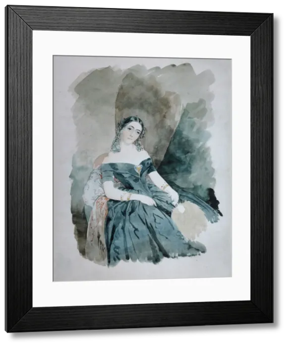 Framed Print : Portrait of Leonilla Ivanovna Baryatinskaya, Princess zu Sayn Wittgenstein (1816-1918), 1846. Artist: Sadovnikov, Vasily Semyonovich (1800-1879) Framed Print : Portrait of Leonilla Ivanovna Baryatinskaya, Princess zu Sayn Wittgenstein (1816-1918), 1846. Artist: Sadovnikov, Vasily Semyonovich (1800-1879)