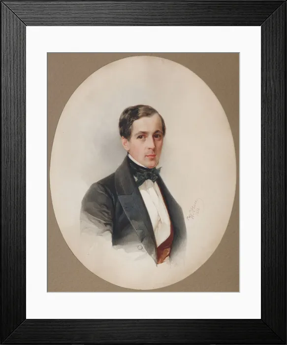 Framed Print : Portrait of Fyodor Nikolayevich Chelishchev (1811-1881), 1851. Artist: Hau (Gau), Vladimir Ivanovich (1816-1895) Framed Print : Portrait of Fyodor Nikolayevich Chelishchev (1811-1881), 1851. Artist: Hau (Gau), Vladimir Ivanovich (1816-1895)