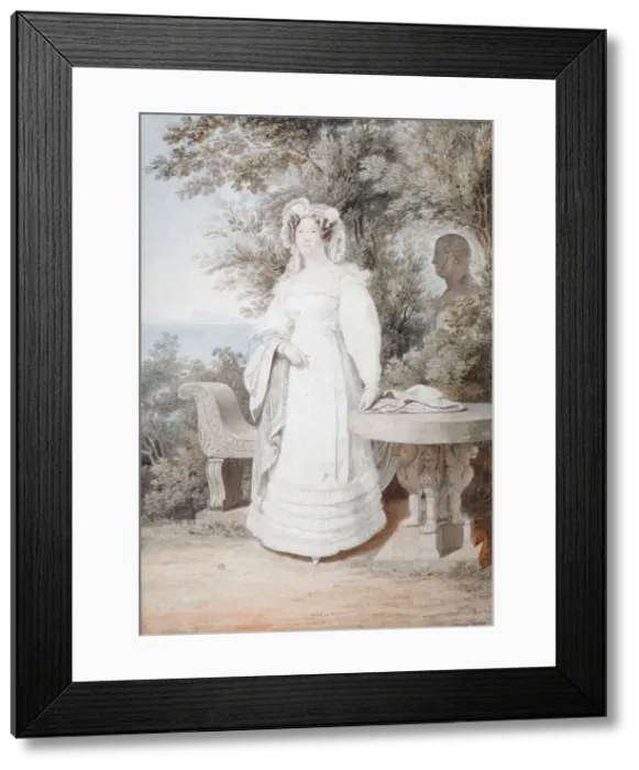 Framed Print : Portrait of Maria Isabella of Spain (1789-1848), Queen of the Two Sicilies, 1825. Artist: Briullov, Alexander Pavlovich (1798-1877) Framed Print : Portrait of Maria Isabella of Spain (1789-1848), Queen of the Two Sicilies, 1825. Artist: Briullov, Alexander Pavlovich (1798-1877)