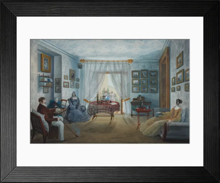 Framed Print : The Drawing Room in the Naryshkin Palace of Miskhor, 1842. Artist: Bossoli, Carlo (1815-1884) Framed Print : The Drawing Room in the Naryshkin Palace of Miskhor, 1842. Artist: Bossoli, Carlo (1815-1884)