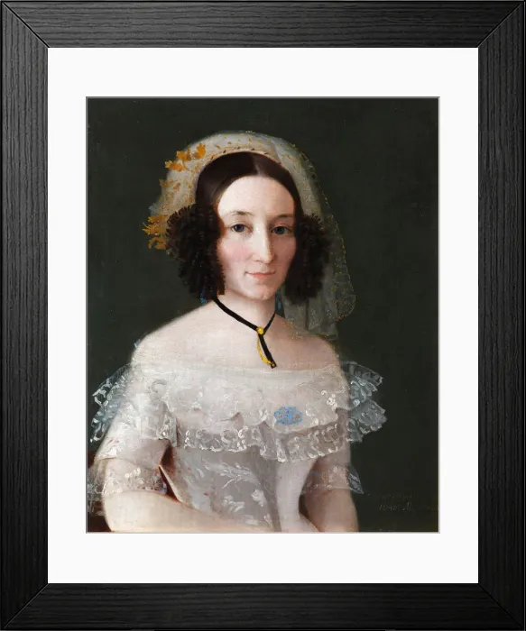 Framed Print : Portrait of Yelizaveta Alexeyevna Benkendorf, nee Janova, 1845. Artist: Tulov, Fyodor Andreevich (1792-1855) Framed Print : Portrait of Yelizaveta Alexeyevna Benkendorf, nee Janova, 1845. Artist: Tulov, Fyodor Andreevich (1792-1855)