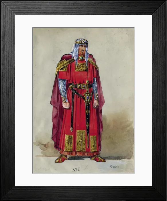 Framed Print : Medieval Prince. Costume design. Artist: Bakst, Leon (1866-1924) Framed Print : Medieval Prince. Costume design. Artist: Bakst, Leon (1866-1924)