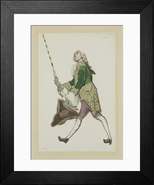 Framed Print : Costume design for Rinaldo in the ballet The Good-Humoured Ladies by Scarlatti, 1917. Artist: Bakst, Leon (1866-1924) Framed Print : Costume design for Rinaldo in the ballet The Good-Humoured Ladies by Scarlatti, 1917. Artist: Bakst, Leon (1866-1924)