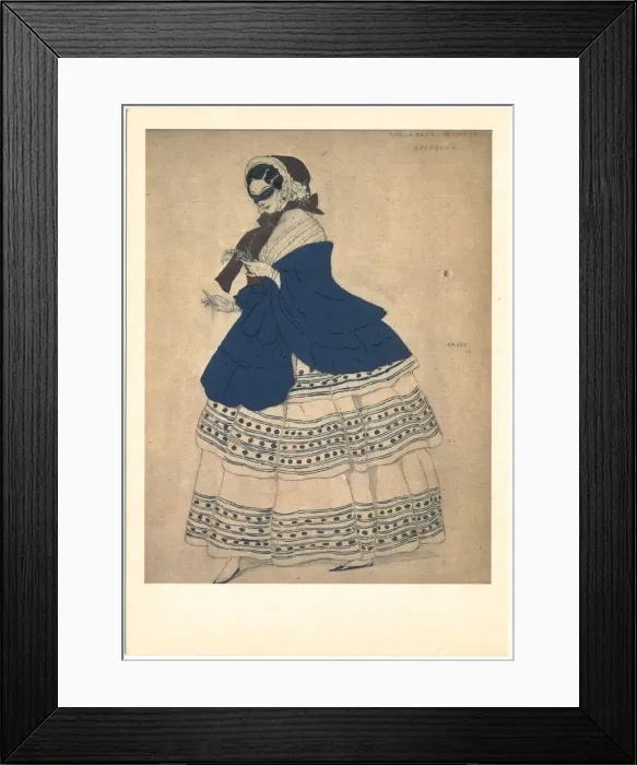Framed Print : Costume design for the ballet Carnaval by R. Schumann, 1910. Artist: Bakst, Leon (1866-1924) Framed Print : Costume design for the ballet Carnaval by R. Schumann, 1910. Artist: Bakst, Leon (1866-1924)