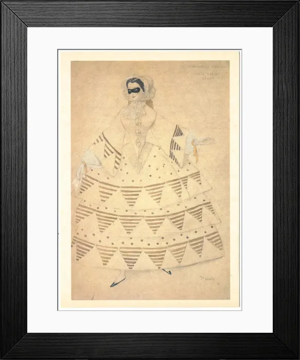 Framed Print : Costume design for the ballet Carnaval by R. Schumann, 1910. Artist: Bakst, Leon (1866-1924) Framed Print : Costume design for the ballet Carnaval by R. Schumann, 1910. Artist: Bakst, Leon (1866-1924)
