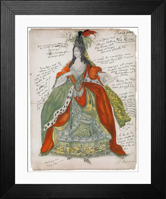 Framed Print : Costume design for the ballet Sleeping Beauty by P. Tchaikovsky, 1921. Artist: Bakst, Leon (1866-1924) Framed Print : Costume design for the ballet Sleeping Beauty by P. Tchaikovsky, 1921. Artist: Bakst, Leon (1866-1924)