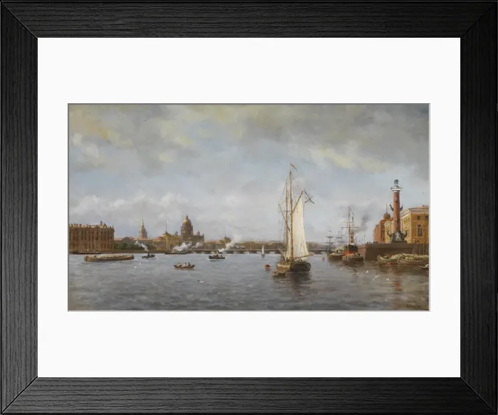 Framed Print : View of the Neva at the Vasilyevsky Island, 1898. Artist: Beggrov, Alexander Karlovich (1841-1914) Framed Print : View of the Neva at the Vasilyevsky Island, 1898. Artist: Beggrov, Alexander Karlovich (1841-1914)
