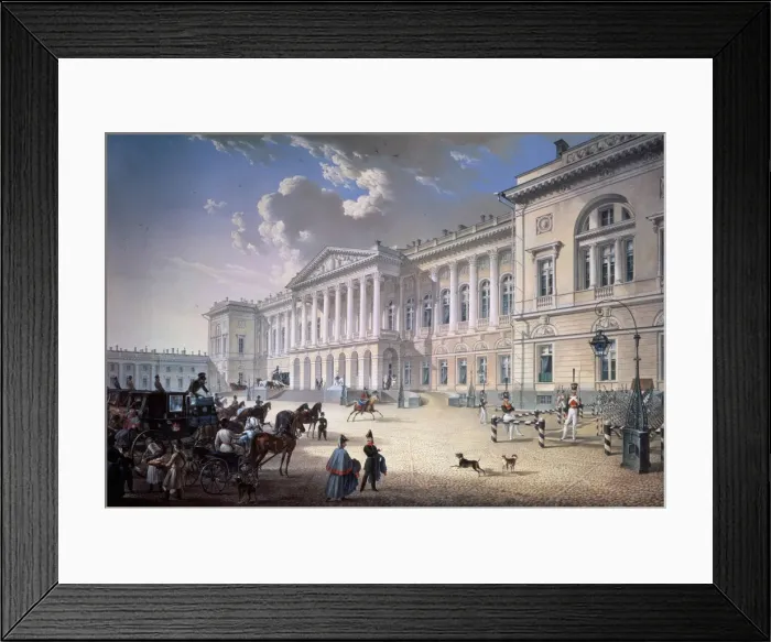 Framed Print : The Old Michael Palace in Saint Petersburg, 1832. Artist: Beggrov, Karl Petrovich (1799-1875) Framed Print : The Old Michael Palace in Saint Petersburg, 1832. Artist: Beggrov, Karl Petrovich (1799-1875)