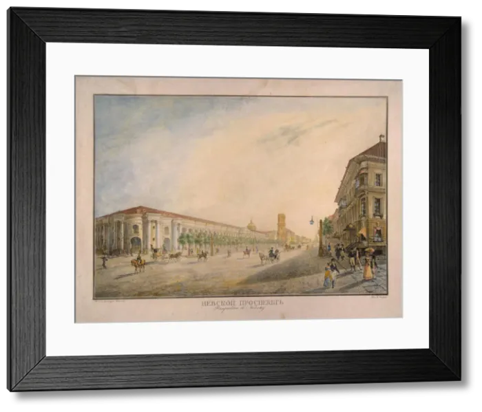 Framed Print : View of Nevsky Prospekt near the Gostiny Dvor in Saint Petersburg, 1823. Artist: Beggrov, Karl Petrovich (1799-1875) Framed Print : View of Nevsky Prospekt near the Gostiny Dvor in Saint Petersburg, 1823. Artist: Beggrov, Karl Petrovich (1799-1875)