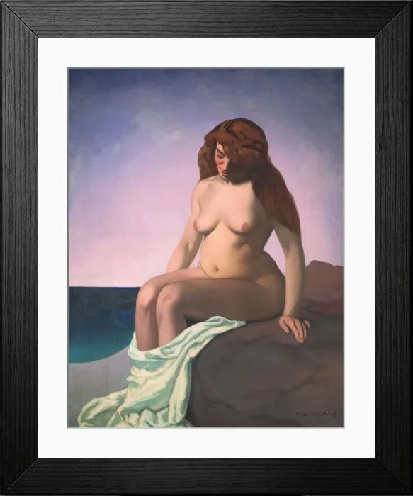 Framed Print : Baigneuse au rocher, 1909. Artist: Vallotton, Felix Edouard (1865-1925) Framed Print : Baigneuse au rocher, 1909. Artist: Vallotton, Felix Edouard (1865-1925)