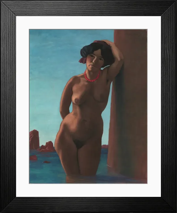Framed Print : Baigneuse au rocher rouge, 1908. Artist: Vallotton, Felix Edouard (1865-1925) Framed Print : Baigneuse au rocher rouge, 1908. Artist: Vallotton, Felix Edouard (1865-1925)