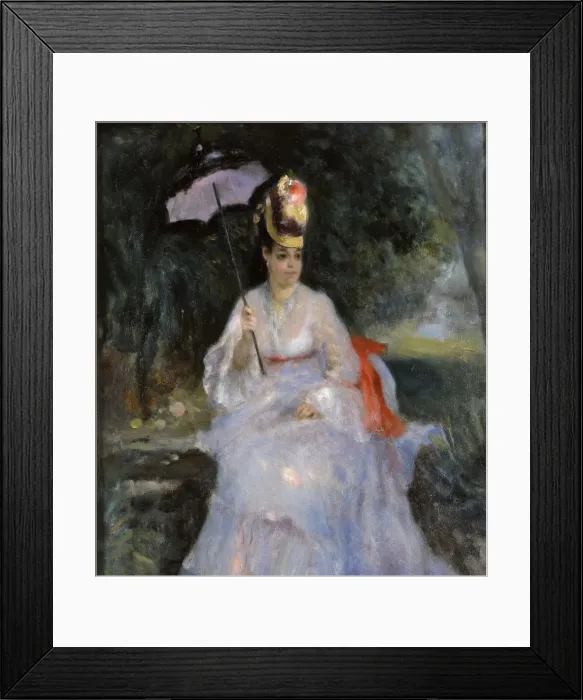 Framed Print : Woman with a parasol sitting in a garden, 1872. Artist: Renoir, Pierre Auguste (1841-1919) Framed Print : Woman with a parasol sitting in a garden, 1872. Artist: Renoir, Pierre Auguste (1841-1919)