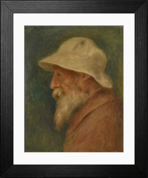Framed Print : Self-portrait with white hat, 1910. Artist: Renoir, Pierre Auguste (1841-1919) Framed Print : Self-portrait with white hat, 1910. Artist: Renoir, Pierre Auguste (1841-1919)