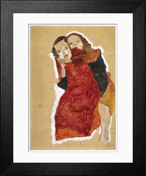 Framed Print : Two girls, 1911. Artist: Schiele, Egon (1890-1918) Framed Print : Two girls, 1911. Artist: Schiele, Egon (1890-1918)