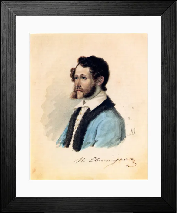 Framed Print : Portrait of Decembrist Pyotr Svistunov (1803-1889), 1836. Artist: Bestuzhev, Nikolai Alexandrovich (1791-1855) Framed Print : Portrait of Decembrist Pyotr Svistunov (1803-1889), 1836. Artist: Bestuzhev, Nikolai Alexandrovich (1791-1855)