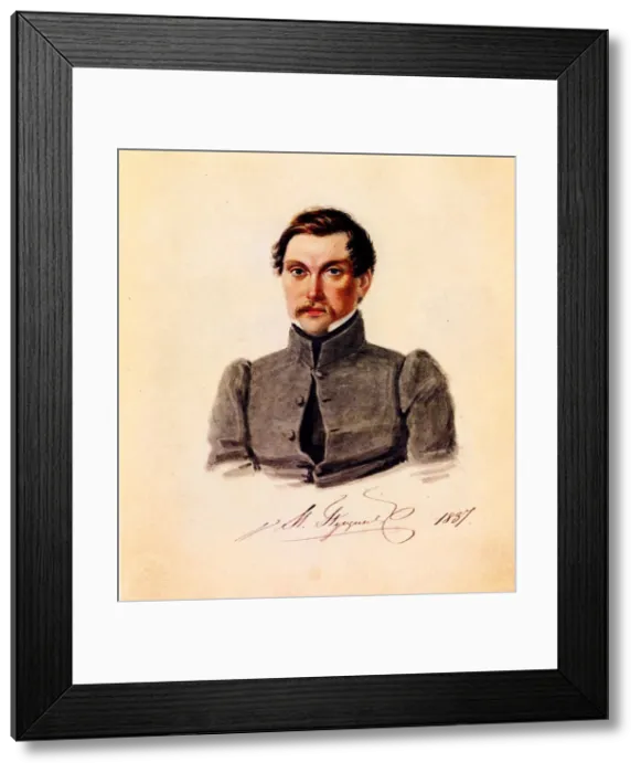 Framed Print : Portrait of Decembrist Ivan Pushchin (1798-1859), 1837. Artist: Bestuzhev, Nikolai Alexandrovich (1791-1855) Framed Print : Portrait of Decembrist Ivan Pushchin (1798-1859), 1837. Artist: Bestuzhev, Nikolai Alexandrovich (1791-1855)