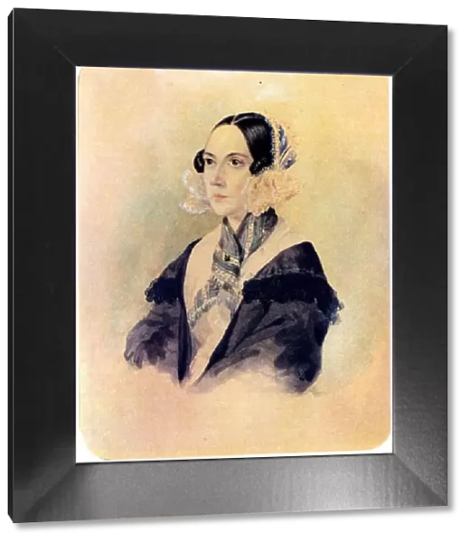 Portrait of Decembrist Baroness Anna von Rosen (1797-1883), 1832. Artist: Bestuzhev, Nikolai Alexandrovich (1791-1855)