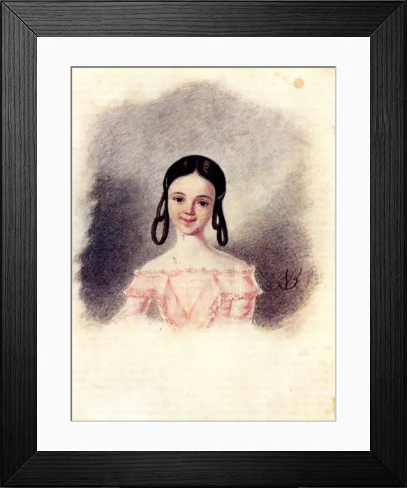 Framed Print : Portrait of Sofia Muravyova, daughter of Decembrist Nikita Muravyov, 1833-1835. Artist: Bestuzhev, Nikolai Alexandrovich (1791-1855) Framed Print : Portrait of Sofia Muravyova, daughter of Decembrist Nikita Muravyov, 1833-1835. Artist: Bestuzhev, Nikolai Alexandrovich (1791-1855)
