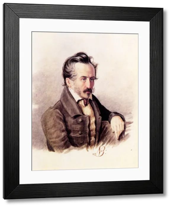 Framed Print : Portrait of Decembrist count Sergey Volkonsky (1788-1865), 1840s. Artist: Bestuzhev, Nikolai Alexandrovich (1791-1855) Framed Print : Portrait of Decembrist count Sergey Volkonsky (1788-1865), 1840s. Artist: Bestuzhev, Nikolai Alexandrovich (1791-1855)