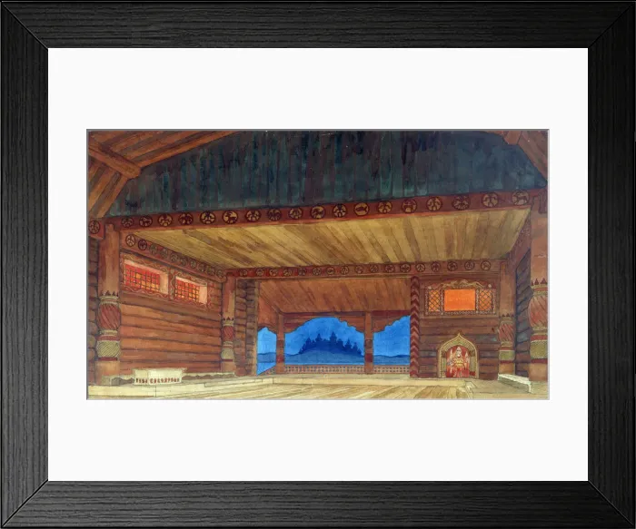 Framed Print : Stage design for the opera Ruslan and Lyudmila by M. Glinka, 1913. Artist: Bilibin, Ivan Yakovlevich (1876-1942) Framed Print : Stage design for the opera Ruslan and Lyudmila by M. Glinka, 1913. Artist: Bilibin, Ivan Yakovlevich (1876-1942)