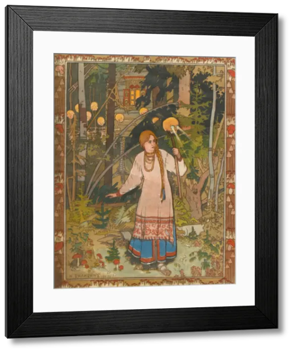 Framed Print : Vasilisa the Beautiful (Illustration to the book Vasilisa the Beautiful), 1900. Artist: Bilibin, Ivan Yakovlevich (1876-1942) Framed Print : Vasilisa the Beautiful (Illustration to the book Vasilisa the Beautiful), 1900. Artist: Bilibin, Ivan Yakovlevich (1876-1942)