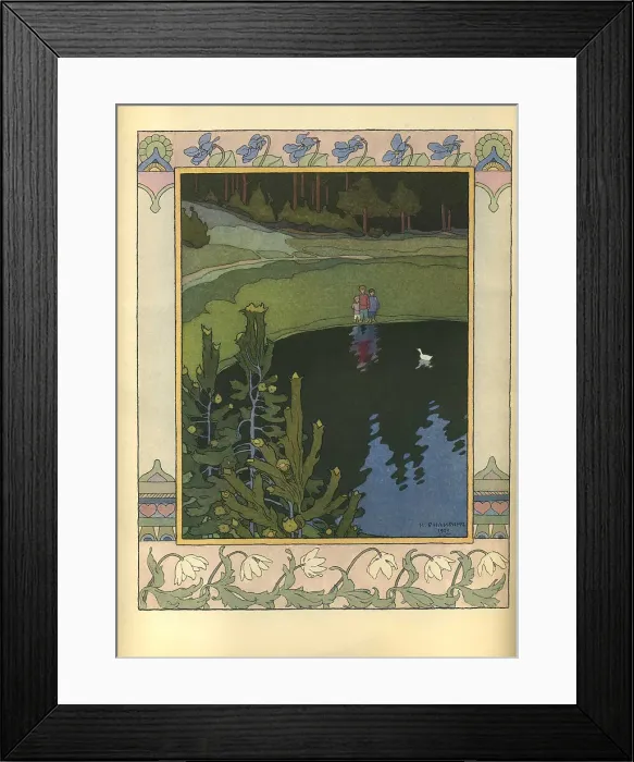 Framed Print : Illustration to the fairytale The White Duck, 1902. Artist: Bilibin, Ivan Yakovlevich (1876-1942) Framed Print : Illustration to the fairytale The White Duck, 1902. Artist: Bilibin, Ivan Yakovlevich (1876-1942)