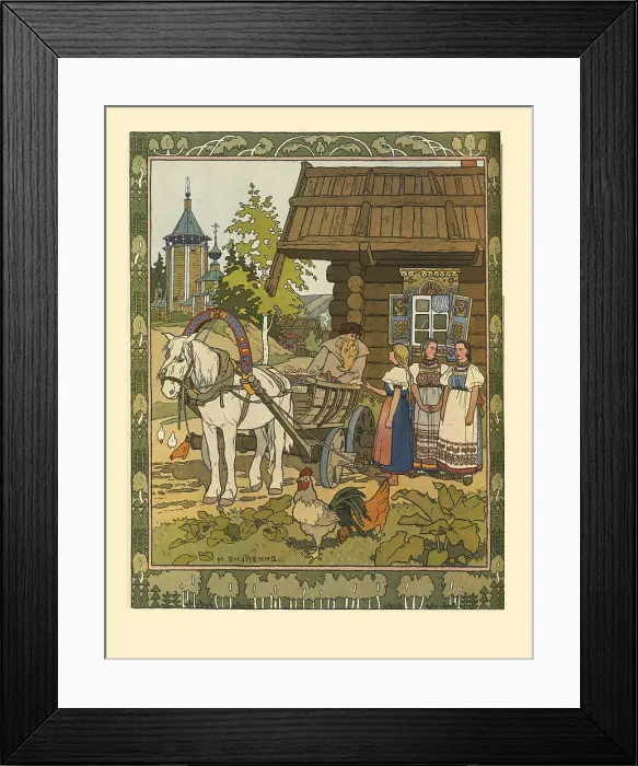 Framed Print : Illustration for the Fairy tale The Feather of Finist the Falcon, 1901-1902. Artist: Bilibin, Ivan Yakovlevich (1876-1942) Framed Print : Illustration for the Fairy tale The Feather of Finist the Falcon, 1901-1902. Artist: Bilibin, Ivan Yakovlevich (1876-1942)