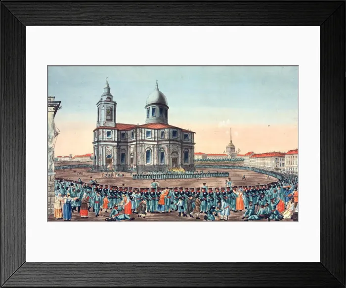 Framed Print : Peoples Militia Received on the St Isaacs Square in Saint Petersburg, 1815. Artist: Ivanov, Ivan Alexeyevich (1779-1848) Framed Print : Peoples Militia Received on the St Isaacs Square in Saint Petersburg, 1815. Artist: Ivanov, Ivan Alexeyevich (1779-1848)