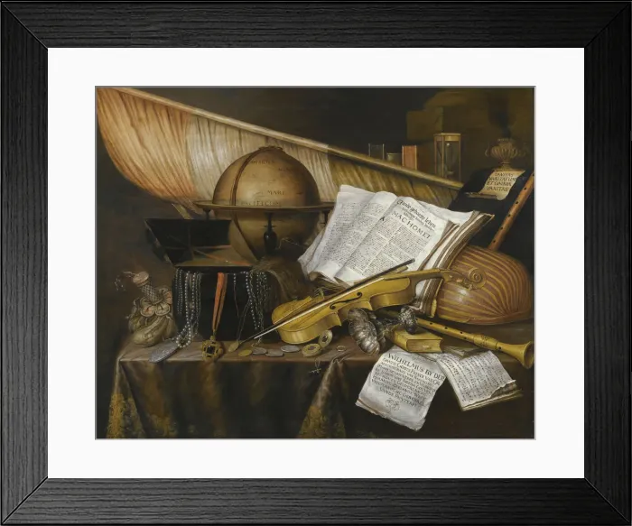 Framed Print : Vanitas Still Life, 1632. Artist: Collier, Edwaert (1642-1708) Framed Print : Vanitas Still Life, 1632. Artist: Collier, Edwaert (1642-1708)
