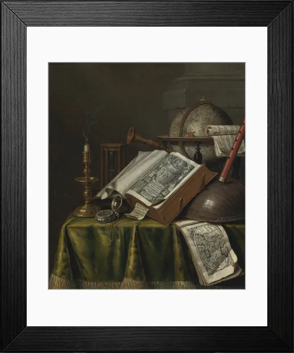 Framed Print : Vanitas Still Life. Artist: Collier, Edwaert (1642-1708) Framed Print : Vanitas Still Life. Artist: Collier, Edwaert (1642-1708)